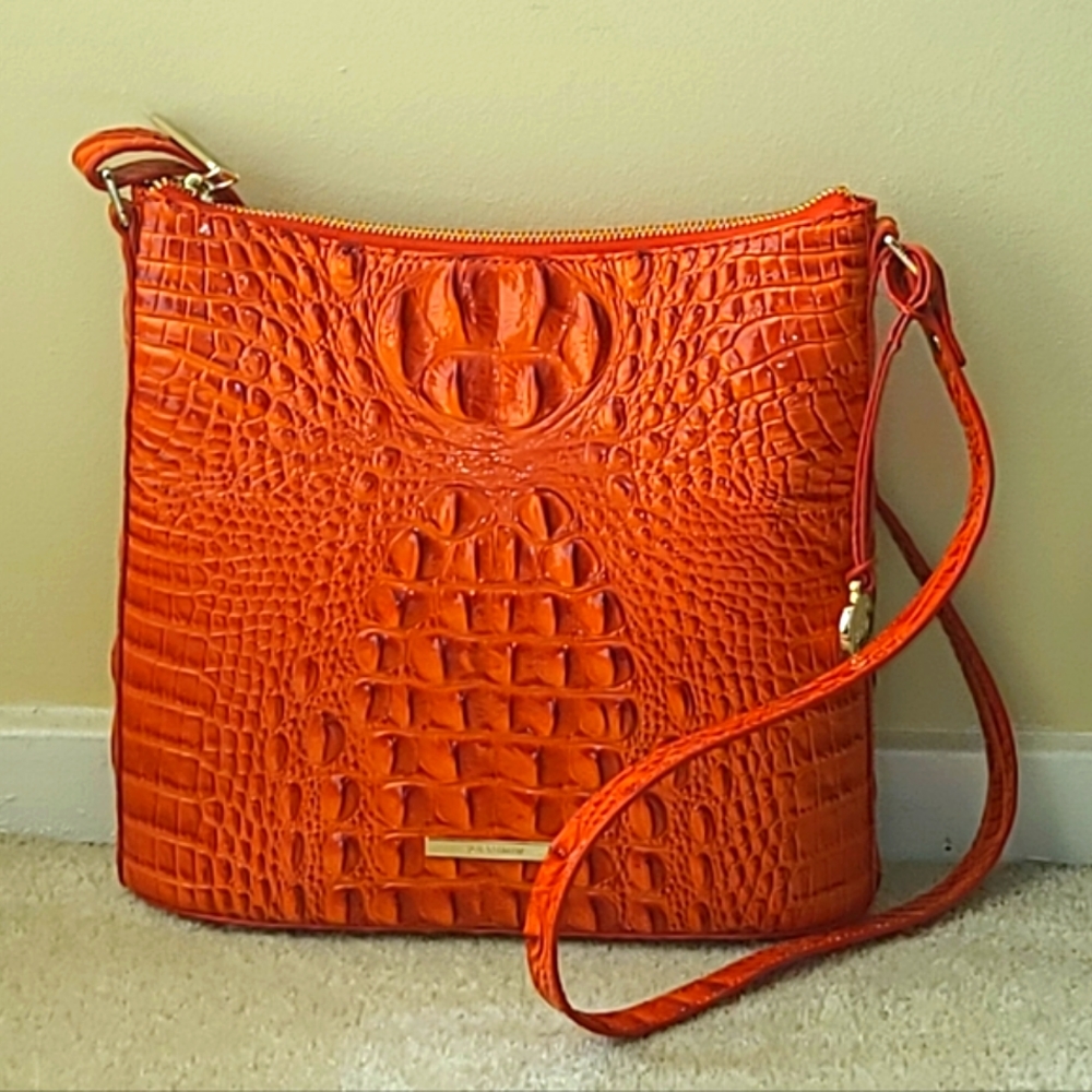 Brahmin Melbourne Collection Katie Crocodile-Embossed Leather Crossbody